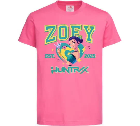 Детская футболка Zoey Huntrix KPOP Demon Hunters Ярко-розовый фото
