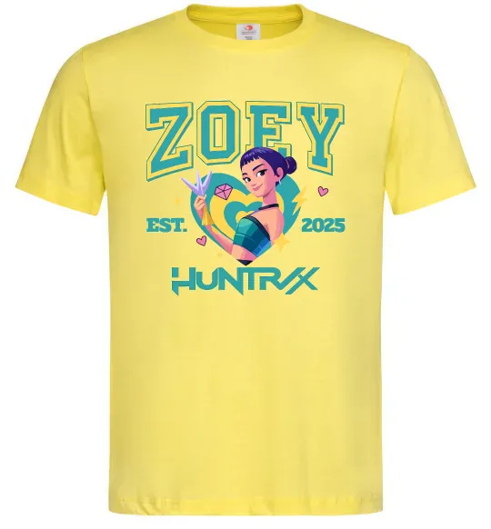 Мужская футболка Zoey Huntrix KPOP Demon Hunters Лимонный фото