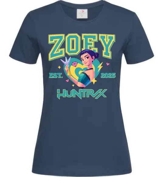 Женская футболка Zoey Huntrix KPOP Demon Hunters Темно-синий фото