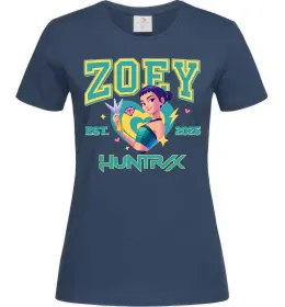 Женская футболка Zoey Huntrix KPOP Demon Hunters Темно-синий фото