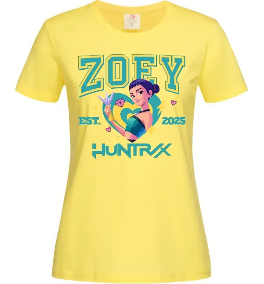 Женская футболка Zoey Huntrix KPOP Demon Hunters Лимонный фото