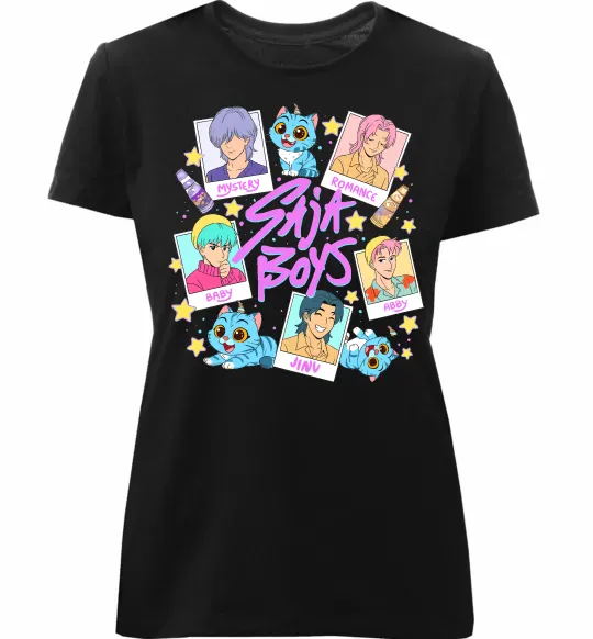 Женская премиум футболка Saja boys Demon Hunters Черный фото