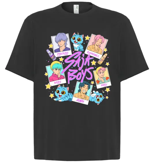 Футболка Оверсайз Saja boys Demon Hunters Чорний фото
