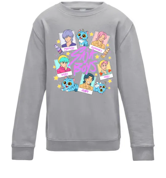 Детский Свитшот Saja boys Demon Hunters Серый меланж фото