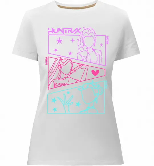 Женская премиум футболка Rumi Mira Zoey Demon Hunters Белый фото