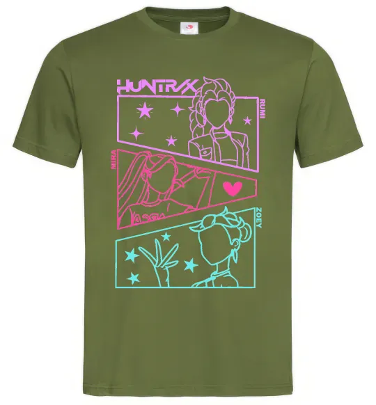 Мужская футболка Rumi Mira Zoey Demon Hunters Оливковый фото