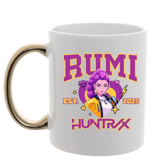 Чашка с цветной ручкой Rumi Huntrix Золото фото