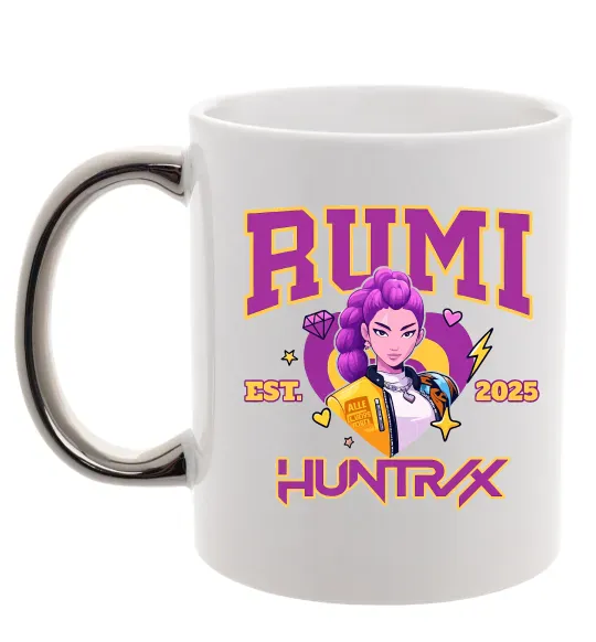 Чашка с цветной ручкой Rumi Huntrix Серебро фото