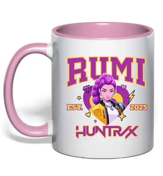 Чашка с цветной ручкой Rumi Huntrix Нежно розовый фото