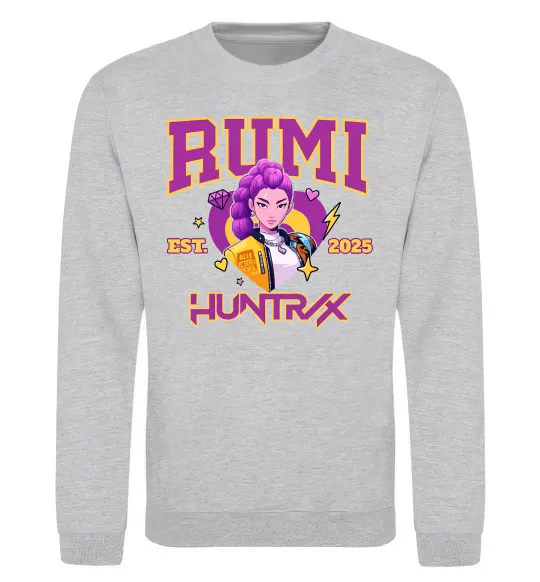 Свитшот Rumi Huntrix Серый меланж фото