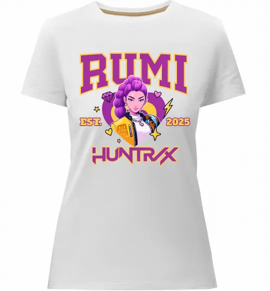 Женская премиум футболка Rumi Huntrix Белый фото