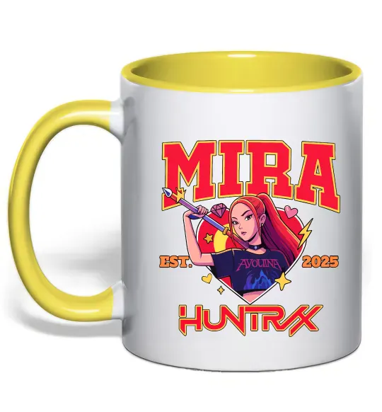 Чашка с цветной ручкой Mira Huntrix Солнечно желтый фото