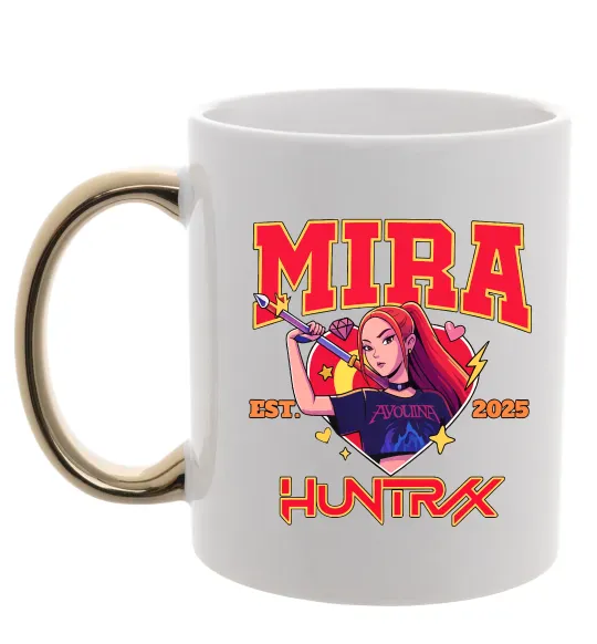 Чашка с цветной ручкой Mira Huntrix Золото фото