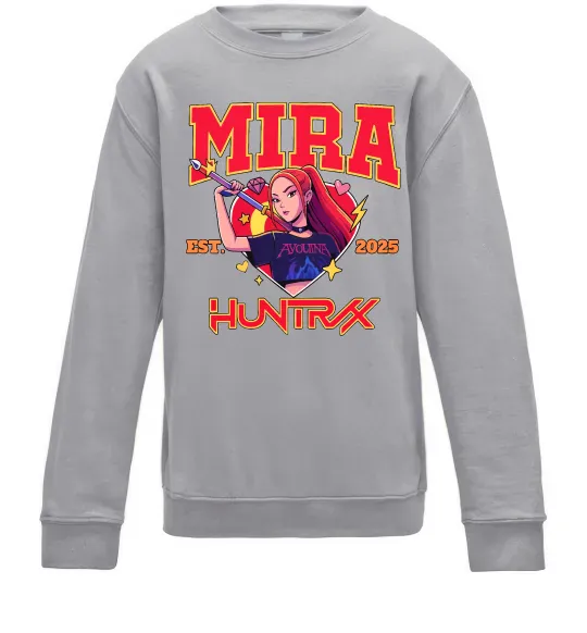 Детский Свитшот Mira Huntrix Серый меланж фото