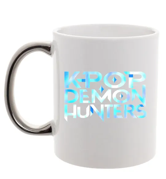 Чашка з кольоровою ручкою KPOP Demon Hunters Срібло фото