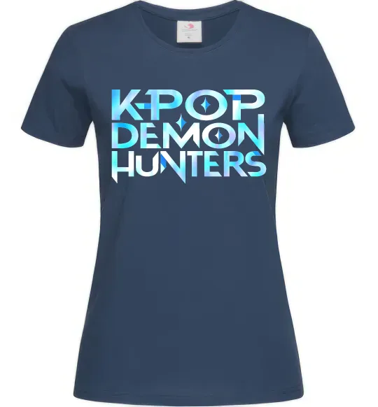 Женская футболка KPOP Demon Hunters Темно-синий фото