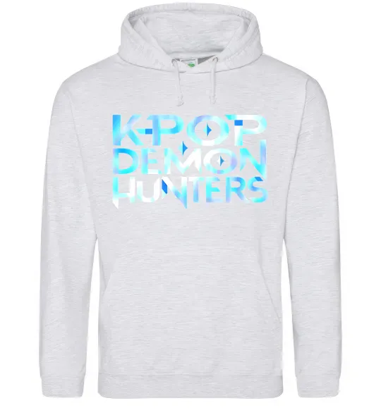 Мужская толстовка (худи) KPOP Demon Hunters Серый меланж фото
