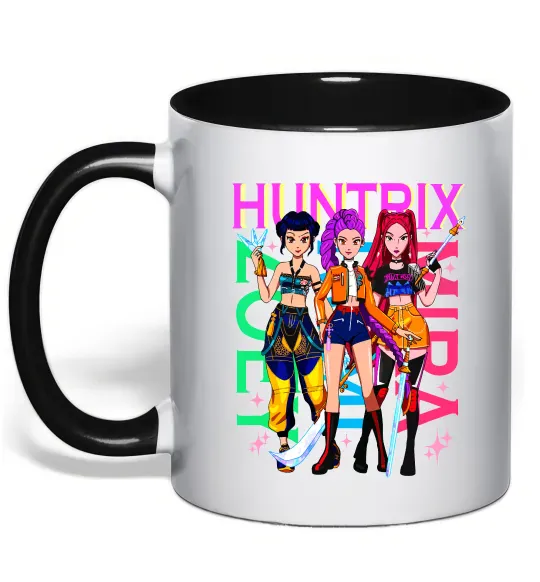 Чашка с цветной ручкой KPOP Demon Hunters Huntrix Черный фото