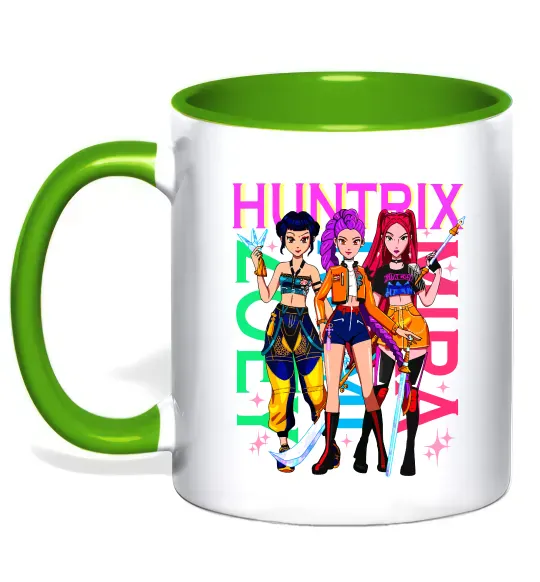 Чашка с цветной ручкой KPOP Demon Hunters Huntrix Зеленый фото