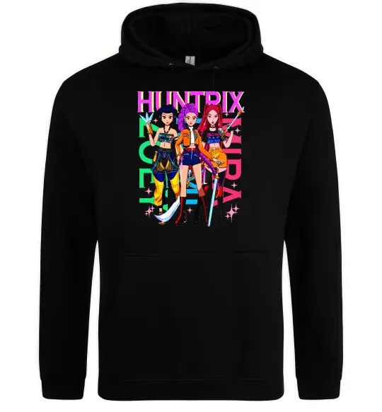 Чоловіча толстовка (худі) KPOP Demon Hunters Huntrix Чорний фото