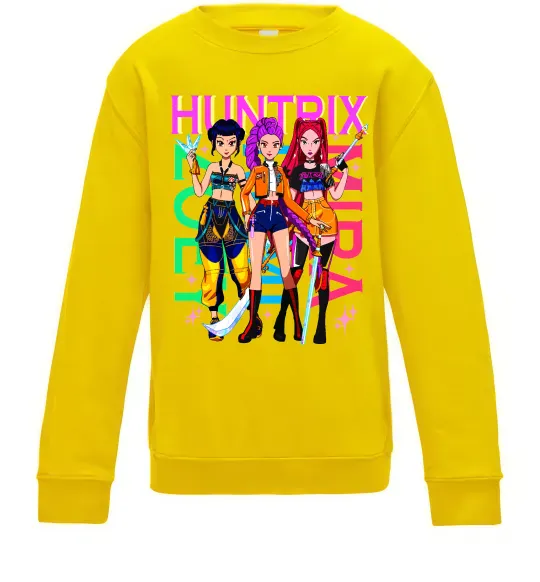Детский Свитшот KPOP Demon Hunters Huntrix Солнечно желтый фото