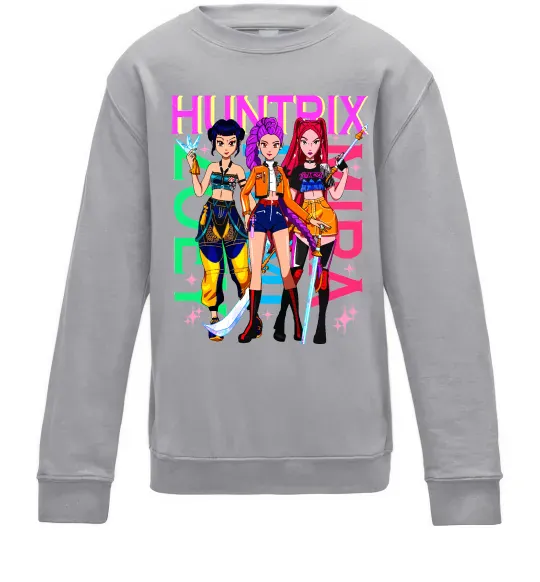 Детский Свитшот KPOP Demon Hunters Huntrix Серый меланж фото