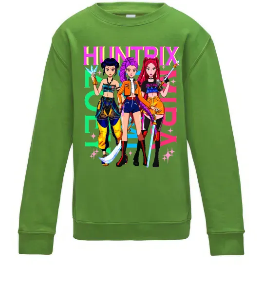 Детский Свитшот KPOP Demon Hunters Huntrix Лаймовый фото