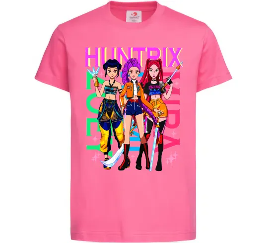 Детская футболка KPOP Demon Hunters Huntrix Ярко-розовый фото