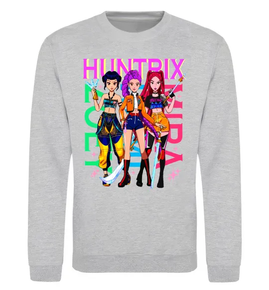Світшот KPOP Demon Hunters Huntrix Сірий меланж фото