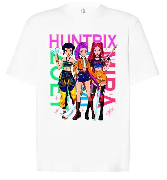 Футболка Оверсайз KPOP Demon Hunters Huntrix Білий фото