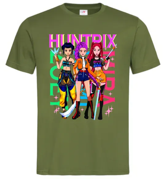 Мужская футболка KPOP Demon Hunters Huntrix Оливковый фото