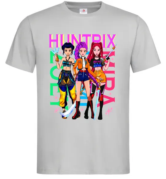 Мужская футболка KPOP Demon Hunters Huntrix Серый фото