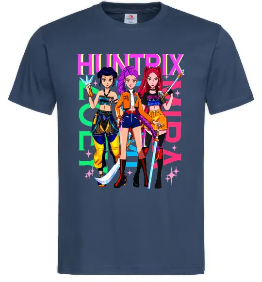 Мужская футболка KPOP Demon Hunters Huntrix Темно-синий фото