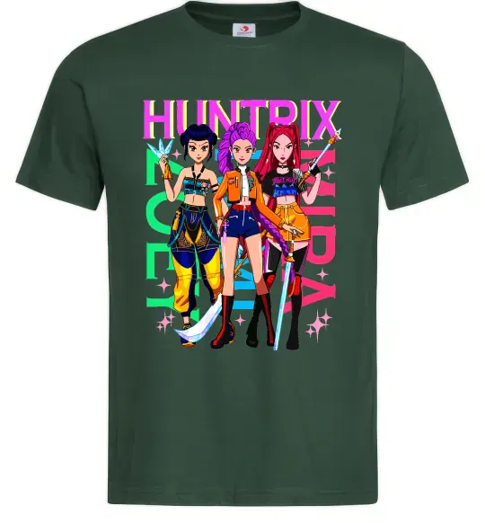 Мужская футболка KPOP Demon Hunters Huntrix Темно-зеленый фото