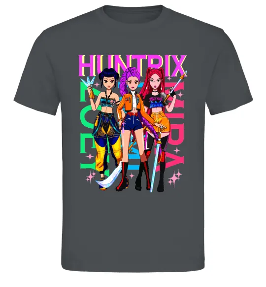 Мужская футболка KPOP Demon Hunters Huntrix Графит фото