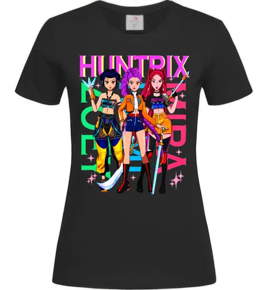 Женская футболка KPOP Demon Hunters Huntrix Черный фото