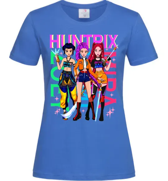 Женская футболка KPOP Demon Hunters Huntrix Ярко-синий фото