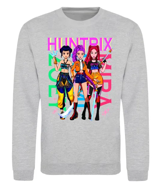 Свитшот KPOP Demon Hunters Huntrix Серый меланж фото