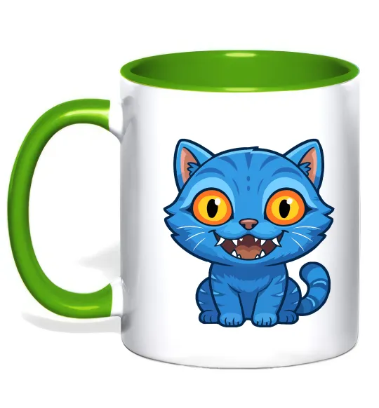 Чашка с цветной ручкой Derpy tiger Лаймовый фото