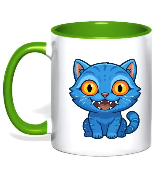 Чашка з кольоровою ручкою Derpy tiger Зелений фото