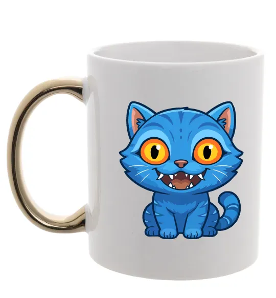 Чашка з кольоровою ручкою Derpy tiger Золото фото