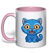 Чашка з кольоровою ручкою Derpy tiger Ніжно рожевий фото