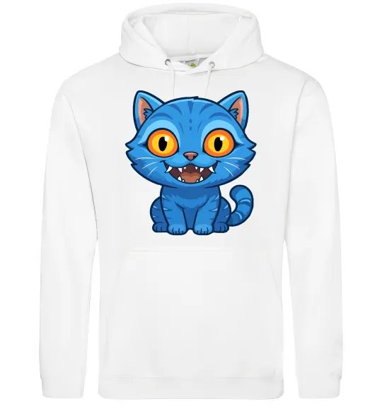 Мужская толстовка (худи) Derpy tiger Белый фото