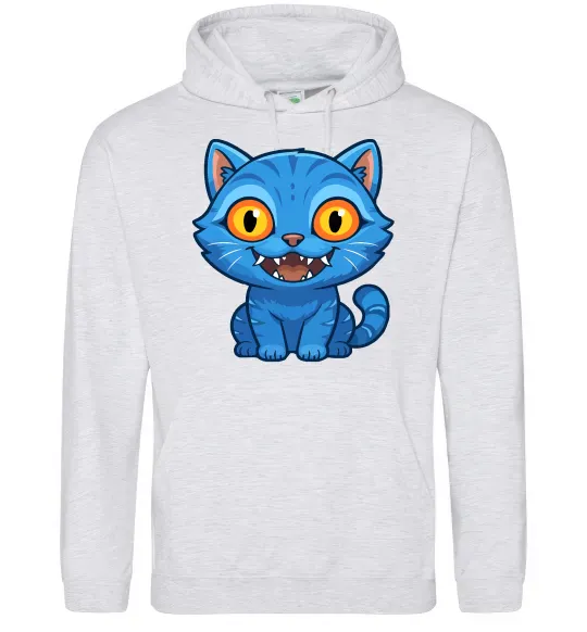 Мужская толстовка (худи) Derpy tiger Серый меланж фото