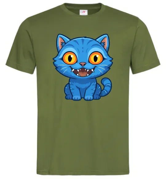 Мужская футболка Derpy tiger Оливковый фото