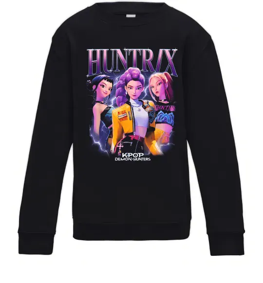 Дитячий світшот Huntrix Демон хантер Чорний фото