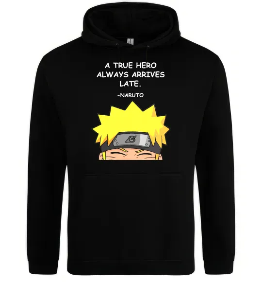 Жіноча толстовка (худі) True heroe always arrives late Чорний фото