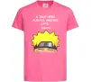 Детская футболка True heroe always arrives late Ярко-розовый фото