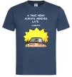Мужская футболка True heroe always arrives late Темно-синий Мужская футболка True heroe always arrives late Темно-синий фото