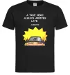 Мужская футболка True heroe always arrives late Черный Мужская футболка True heroe always arrives late Черный фото